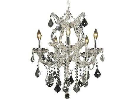 Elegant Lighting Maria Theresa 6-Light Chrome Clear Crystal Candelabra Chandelier