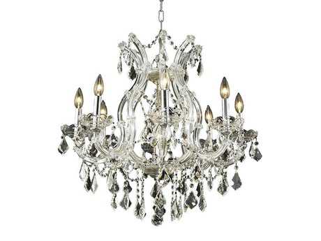 Elegant Lighting Maria Theresa 9-Light Chrome Clear Crystal Candelabra Chandelier