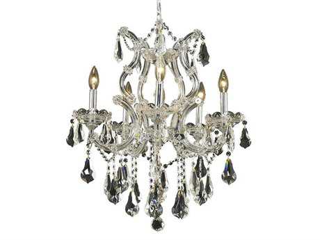 Elegant Lighting Maria Theresa 6-Light Chrome Crystal Candelabra Chandelier