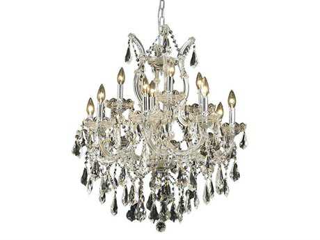 Elegant Lighting Maria Theresa 13-Light Chrome Clear Crystal Candelabra Tiered Chandelier