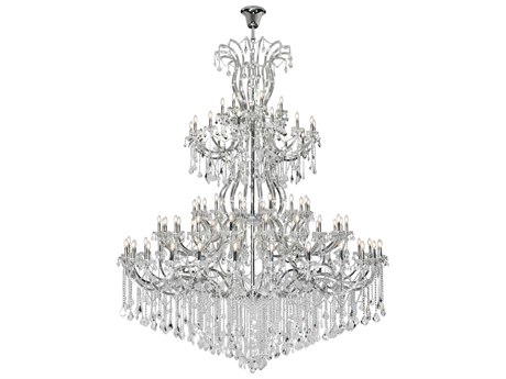 Elegant Lighting Maria Theresa 84-Light Chrome Clear Crystal Glass Candelabra Tiered Chandelier