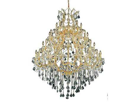Elegant Lighting Maria Theresa 49-Light Gold Clear Crystal Candelabra Tiered Chandelier