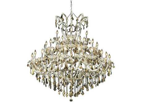 Elegant Lighting Maria Theresa 41-Light Chrome Gold Crystal Candelabra Tiered Chandelier