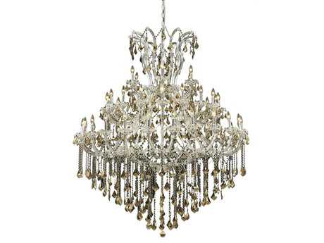 Elegant Lighting Maria Theresa 49-Light Chrome Gold Crystal Candelabra Tiered Chandelier