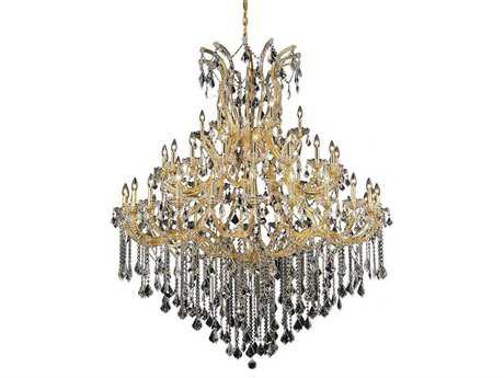 Elegant Lighting Maria Theresa 49-Light Gold Clear Crystal Candelabra Tiered Chandelier