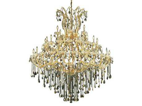 Elegant Lighting Maria Theresa 49-Light Gold Crystal Candelabra Tiered Chandelier