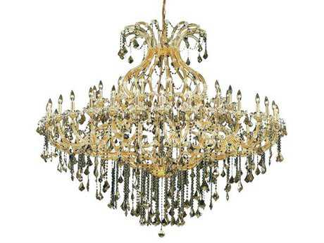 Elegant Lighting Maria Theresa 49-Light Gold Clear Crystal Candelabra Tiered Chandelier