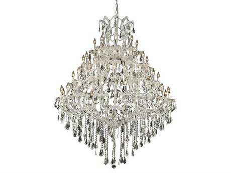 Elegant Lighting Maria Theresa 49-Light Chrome Clear Crystal Candelabra Tiered Chandelier