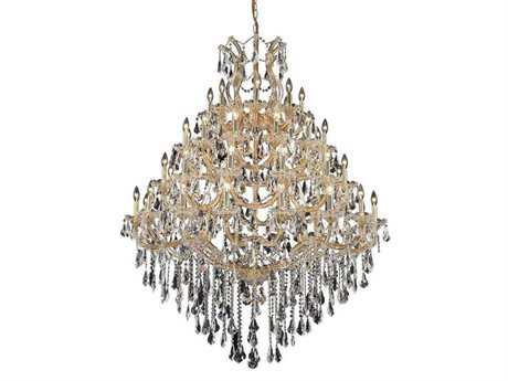 Elegant Lighting Maria Theresa 49-Light Gold Clear Crystal Candelabra Tiered Chandelier
