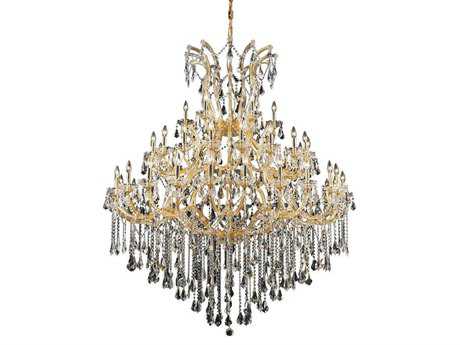 Elegant Lighting Maria Theresa 49-Light Gold Clear Crystal Candelabra Tiered Chandelier