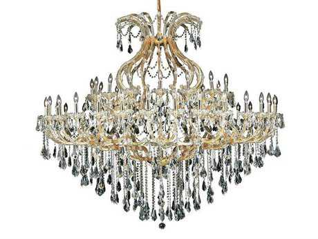 Elegant Lighting Maria Theresa 49-Light Gold Clear Crystal Candelabra Tiered Chandelier