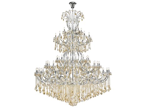 Elegant Lighting Maria Theresa 84-Light Chrome Clear Crystal Glass Candelabra Tiered Chandelier