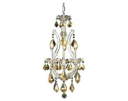 Elegant Lighting Maria Theresa 4-Light Chrome Gold Crystal Candelabra Chandelier
