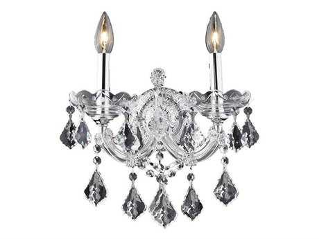 Elegant Lighting Maria Theresa Chrome Clear Crystal Wall Sconce