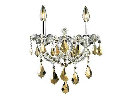 Elegant Lighting Maria Theresa Chrome Gold Crystal Wall Sconce