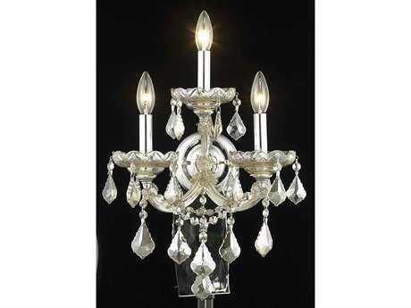 Elegant Lighting Maria Theresa Golden Teak Crystal Wall Sconce