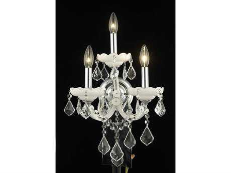 Elegant Lighting Maria Theresa White Clear Crystal Wall Sconce