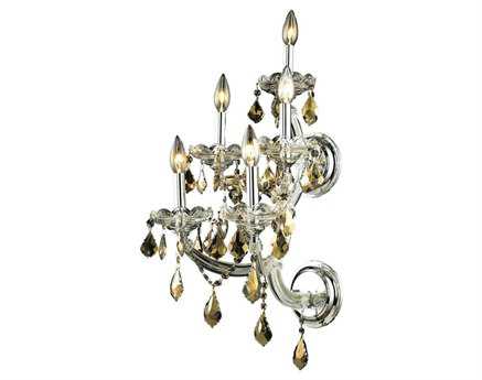 Elegant Lighting Maria Theresa Chrome Gold Crystal Wall Sconce