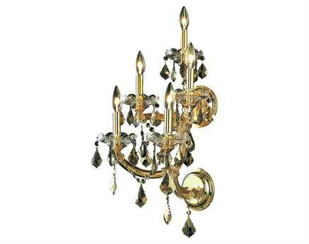 Elegant Lighting Maria Theresa Gold Crystal Wall Sconce