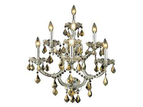Elegant Lighting Maria Theresa Chrome Gold Crystal Wall Sconce