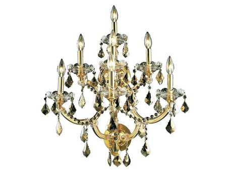 Elegant Lighting Maria Theresa Gold Crystal Wall Sconce
