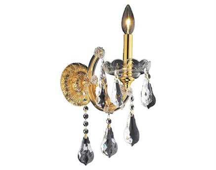 Elegant Lighting Maria Theresa Gold Clear Crystal Wall Sconce