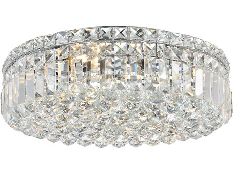 Elegant Lighting Maxime Chrome Clear Crystal Drum Flush Mount