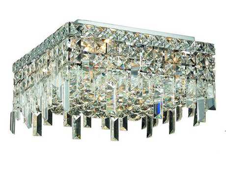 Elegant Lighting Maxime Chrome Clear Crystal Flush Mount