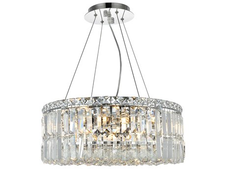 Elegant Lighting Maxime 12-Light Chrome Clear Crystal Drum Pendant