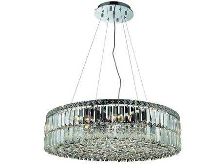 Elegant Lighting Maxime 12-Light Chrome Clear Crystal Drum Pendant
