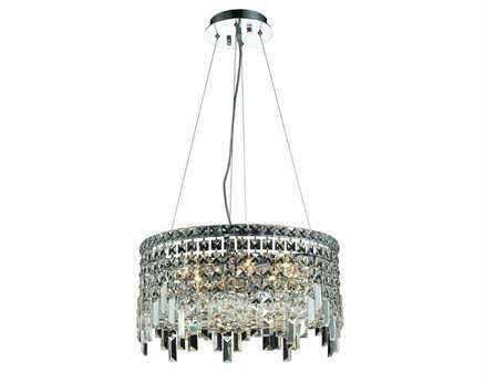 Elegant Lighting Maxime 12-Light Chrome Clear Crystal Drum Pendant