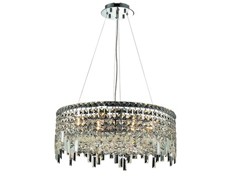 Elegant Lighting Maxime 12-Light Chrome Clear Crystal Drum Pendant