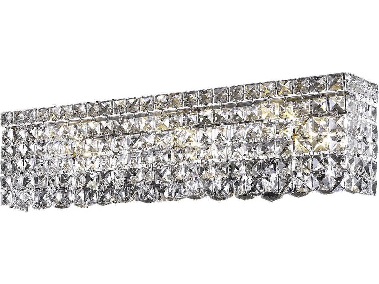 Elegant Lighting Maxim Royal Cut Chrome & Crystal FourLight Vanity