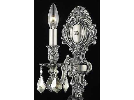 Elegant Lighting Monarch Pewter Gold Crystal Wall Sconce