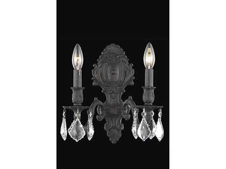 Elegant Lighting Monarch Dark Bronze Clear Crystal Wall Sconce