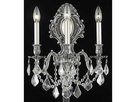 Elegant Lighting Monarch Pewter Clear Crystal Wall Sconce