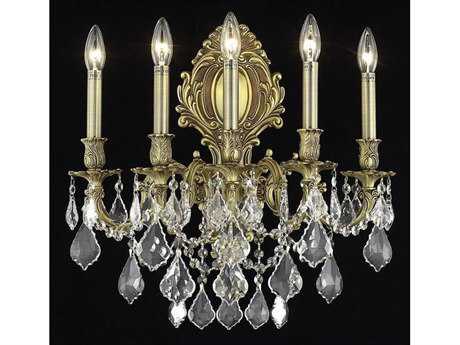Elegant Lighting Monarch French Gold Clear Crystal Wall Sconce