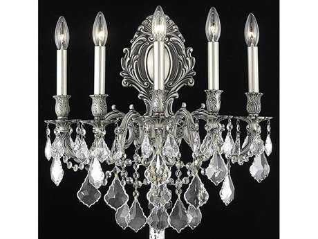 Elegant Lighting Monarch Pewter Clear Crystal Wall Sconce