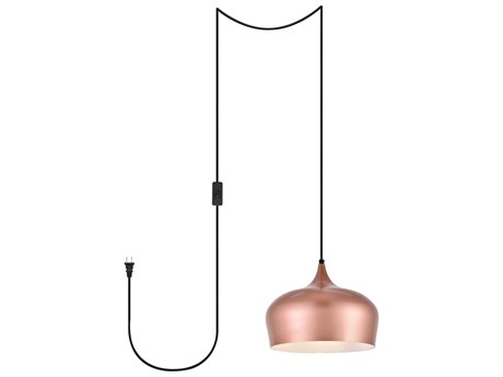 Elegant Lighting Nora 1-Light Honey Gold Bowl Pendant