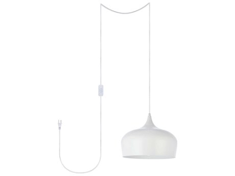 Elegant Lighting Nora 1-Light White Bowl Pendant