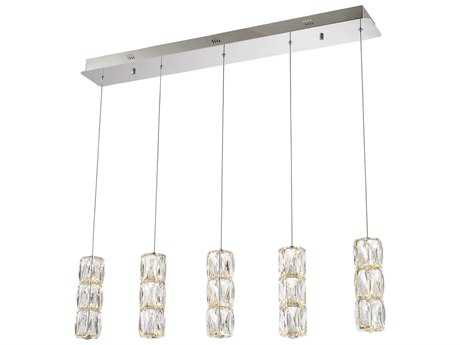 Elegant Lighting Polaris 5-Light Chrome Clear Island Pendant