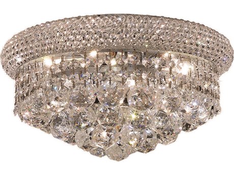 Elegant Lighting Primo Chrome Crystal Bowl Flush Mount