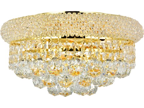 Elegant Lighting Primo Gold Clear Crystal Bowl Flush Mount
