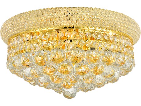 Elegant Lighting Primo Gold Clear Crystal Bowl Flush Mount
