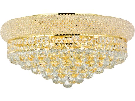 Elegant Lighting Primo Gold Clear Crystal Bowl Flush Mount