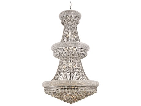 Elegant Lighting Primo 32-Light Chrome Clear Crystal Empire Tiered Chandelier