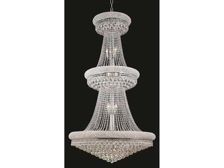 Elegant Lighting Primo 32-Light Chrome Clear Crystal Empire Round Tiered Chandelier