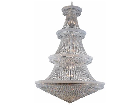 Elegant Lighting Primo 66-Light Chrome Clear Crystal Empire Tiered Chandelier