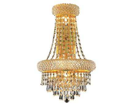 Elegant Lighting Primo Gold Clear Crystal Wall Sconce
