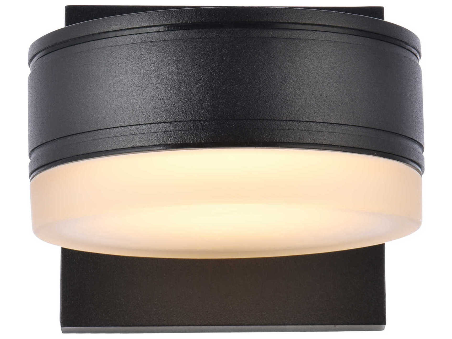 Elegant Lighting Raine Black Glass LED Outdoor Wall Light EGLDOD4013BK